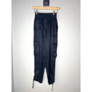 CINQ A SEPT 5a7 Giles Pants Navy Blue Lapis Joggers Cargo Pockets Satin XS